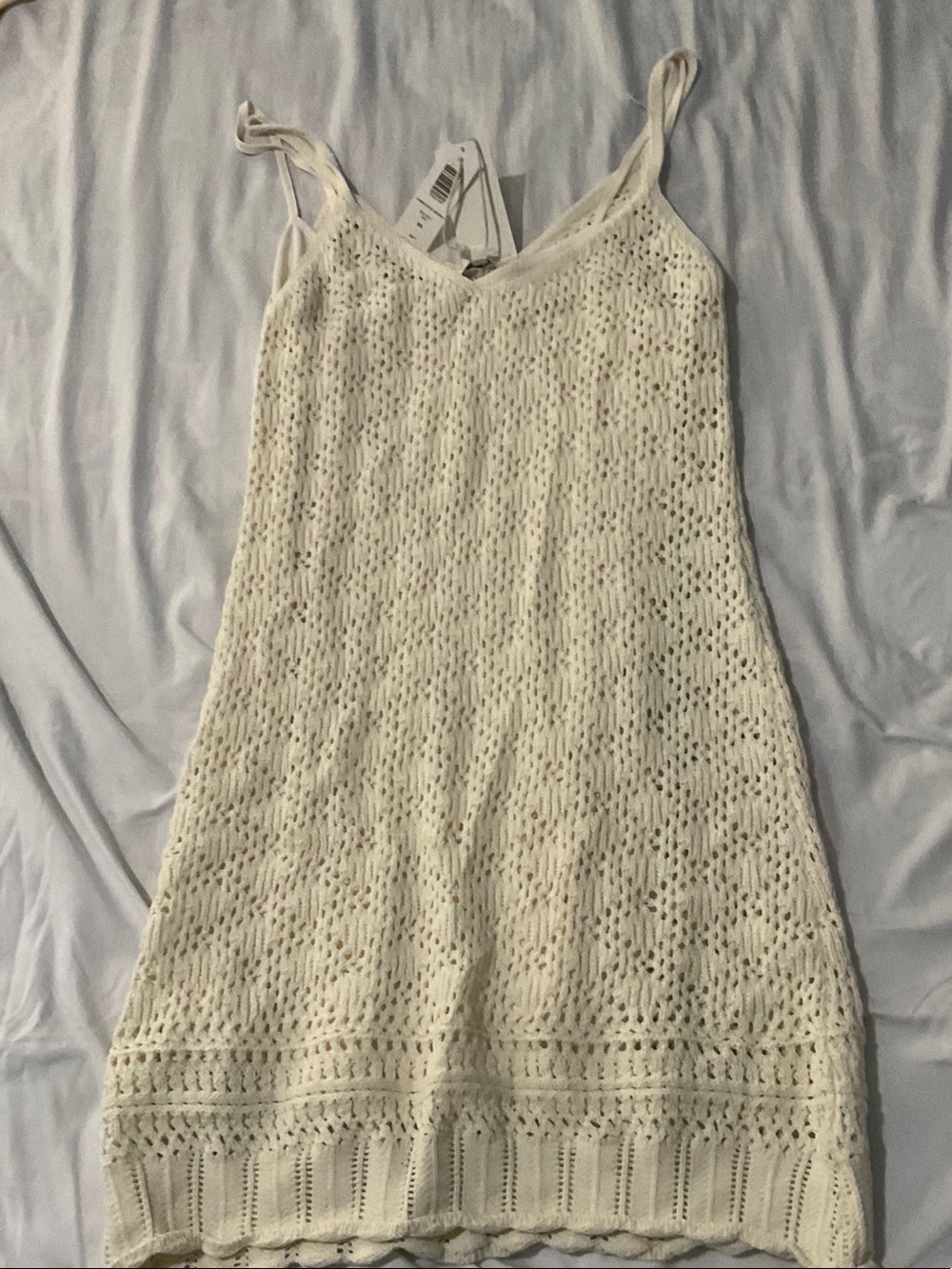Women's Cream Crochet Slip Dress - Brand Unknown